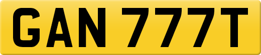 GAN 777T private number plate